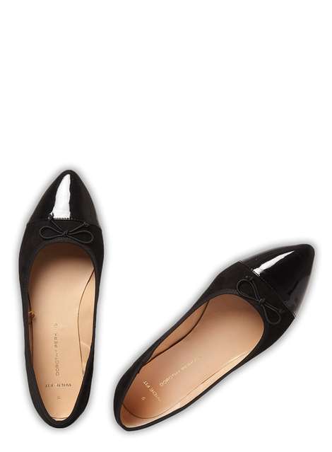 Wide Fit Black 'Polly' Pumps